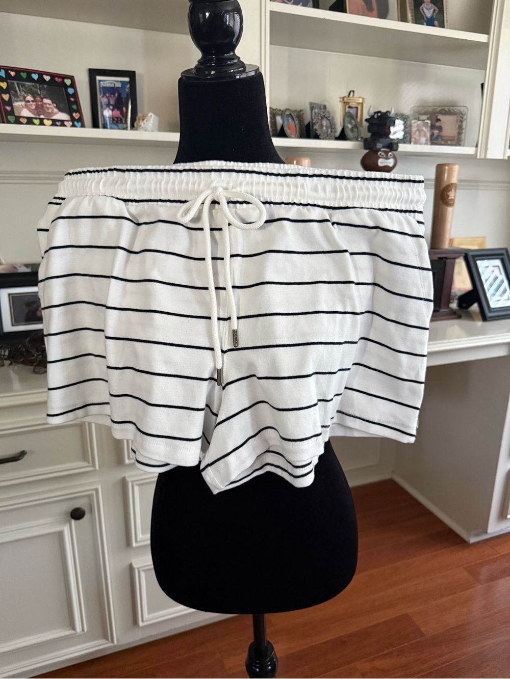 Parke x Target Women’s HIGH RISE Drawstring pull on navy blue STRIPED